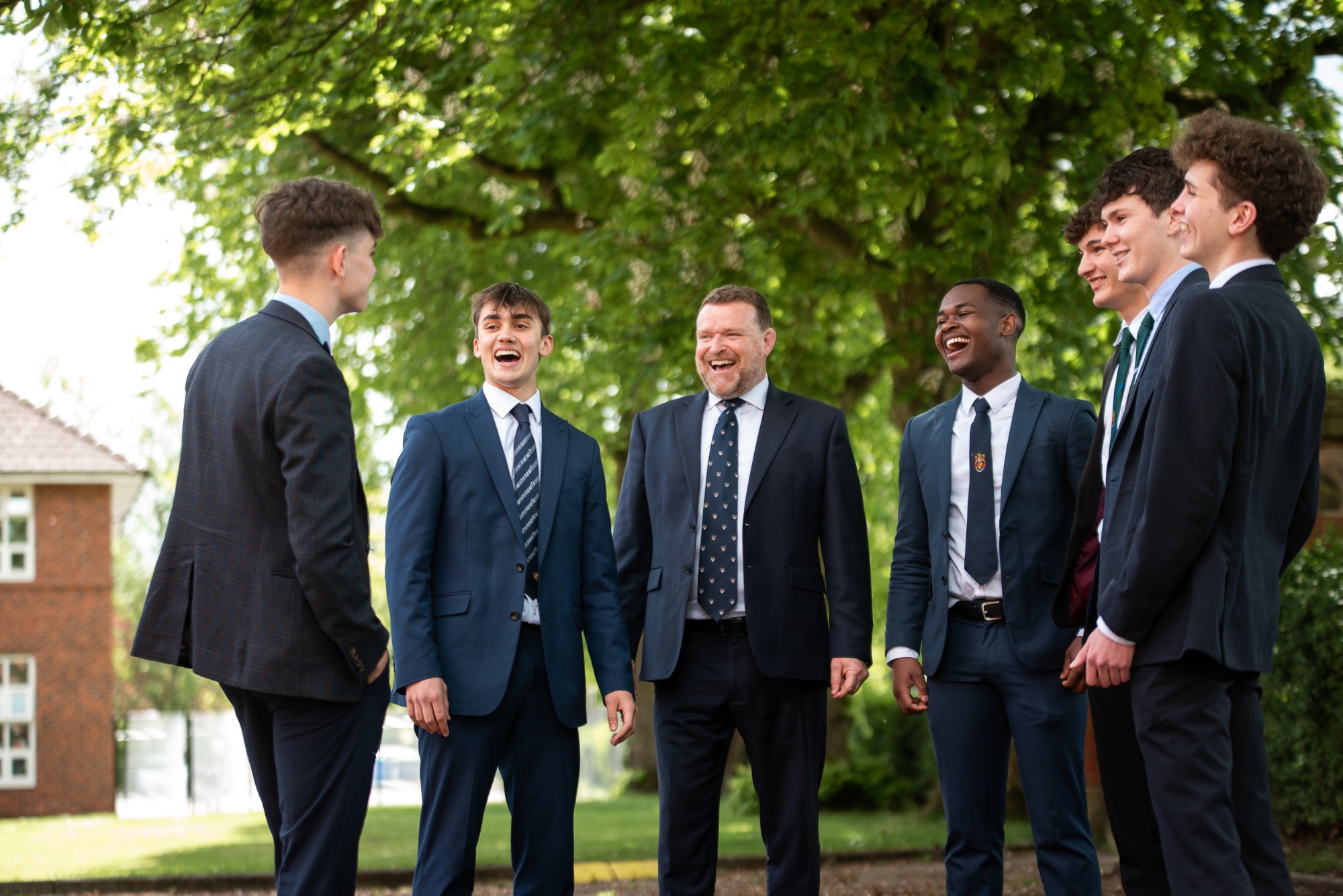 6th Formers with Head Master