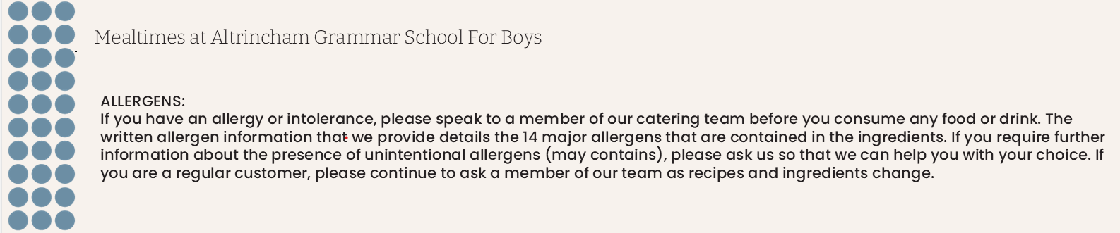 Sodexo Catering - Allergens